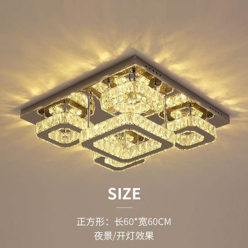 客厅灯简约现代气29896轻水晶灯吸顶灯长形大方厅主灯le大奢d高档