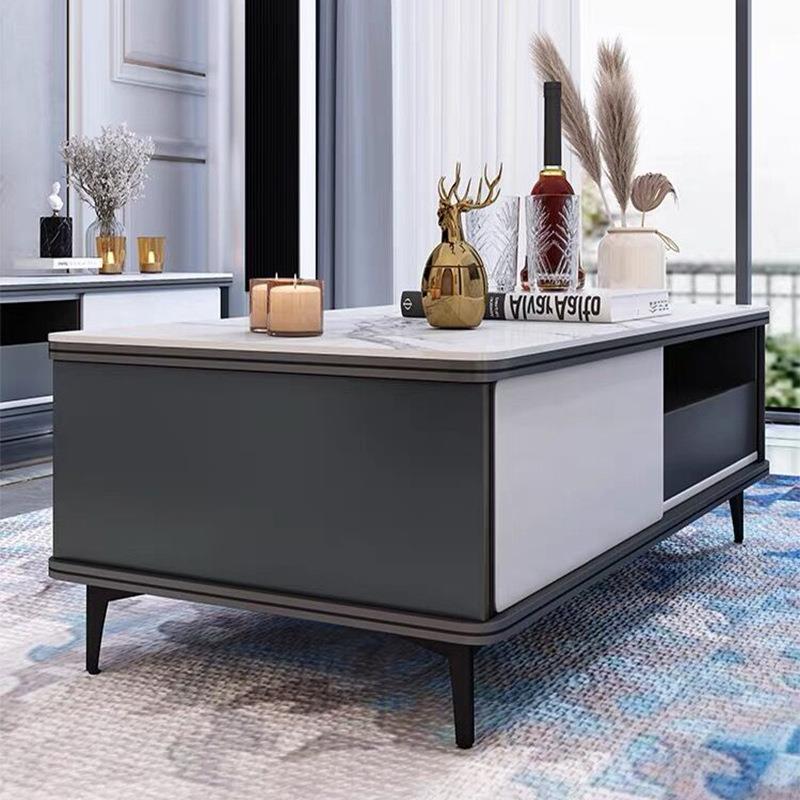 轻奢茶几GU电视柜合现轻代组简约小板户型客厅家具奢岩茶几实木