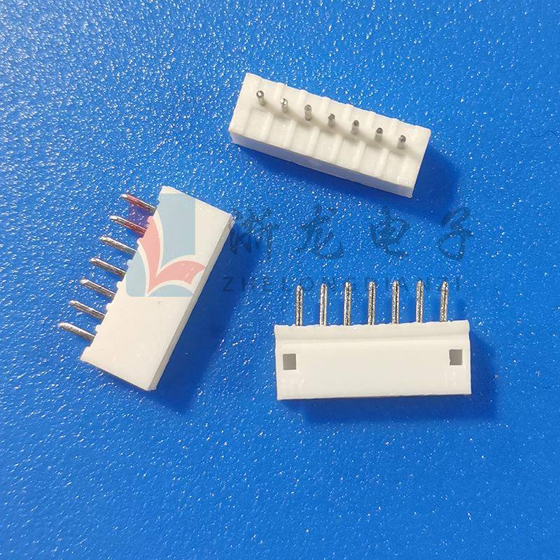 接插件ZH15-7P直插端5子1.-7A直针座NQB18.0度条0形连接器100只