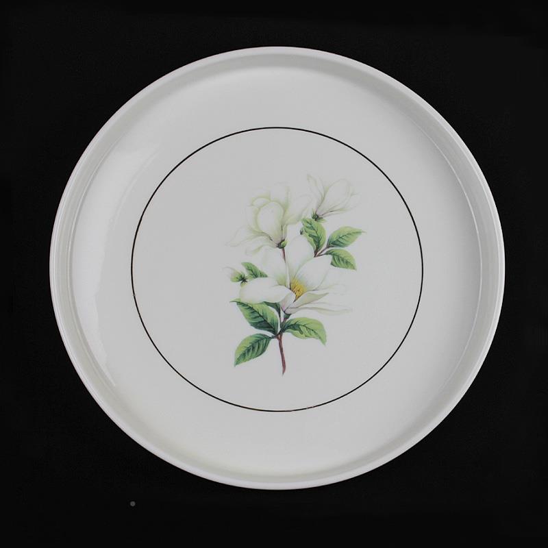 茶盘陶瓷圆盘茶套装酒古店F75S5STT餐具实木竹托盘制茶具托中式复