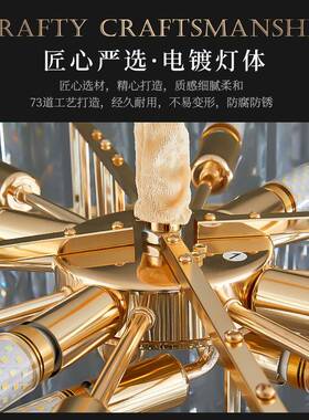 轻奢客厅led灯餐2025年新款吊灯圆形水晶灯简灯约8100现代卧室吊