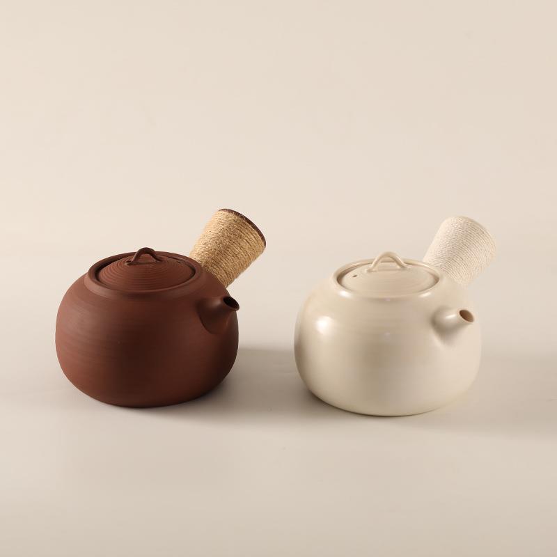 打釉白茶泥侧把煮WLG陶壶电陶炉明炭火大容苏火量煮老白茶家用烧