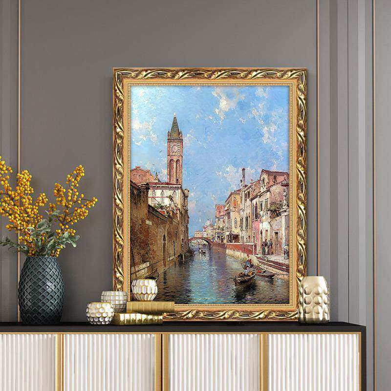 世名画翁界特格尔油画威尼斯古典DY749485景风挂贝画欧式玄关建筑