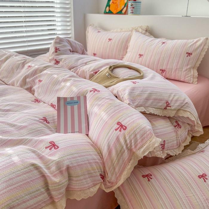 2025边新夏季柔软云感针织双层镂空白色LMA花家用纱床上用品款四