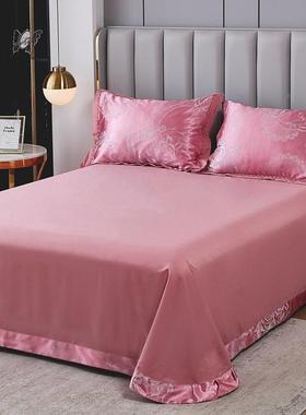 欧式结ZDR婚房婚嫁喜纯大红色全庆棉单件床单系三件套棉纯色被单