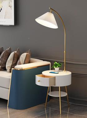 智能头柜带灯电一体网红意充创轻奢简约床现代置物架卧室边几CSN