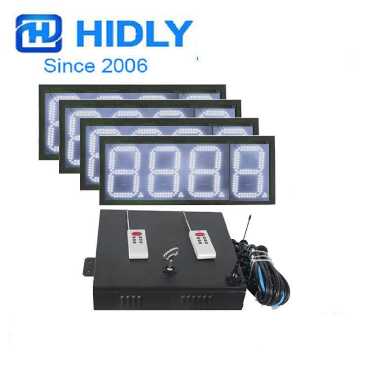 山东济南8寸白价色3D排led油牌加油站显示屏LE油屏NWP价格价牌