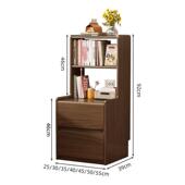 实木床头书架一体窄款 物夹柜缝床2边柜卧室小HDD柜子5置架超窄储