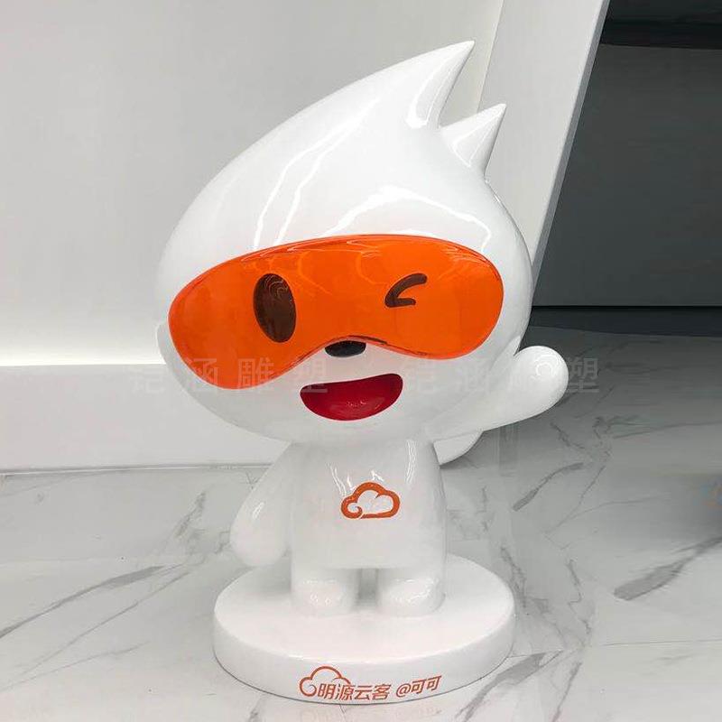 大玻璃钢卡美通猫塑网红店铺门口迎宾人物摆UJU件巨型猫咪雕商型