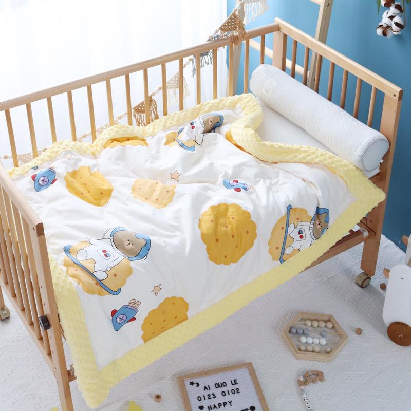 婴儿毯被子秋季安抚豆豆绒被新生儿宝宝冬棉盖幼纯儿园EDL儿童四