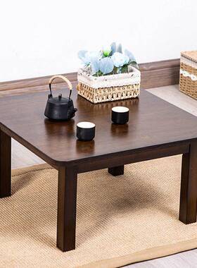 EOF炕楠竹榻榻小茶几家用炕桌实方桌正方木米形上饭桌学习矮桌飘