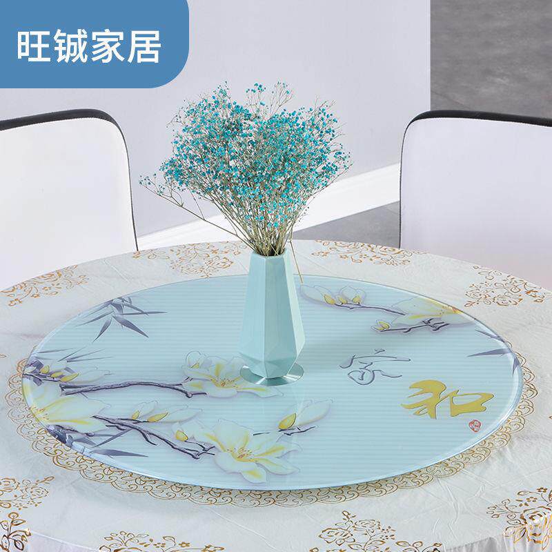 餐桌圆转盘玻钢化璃厂家直供家用商用饭桌圆盘底座旋大桌玻璃旋转