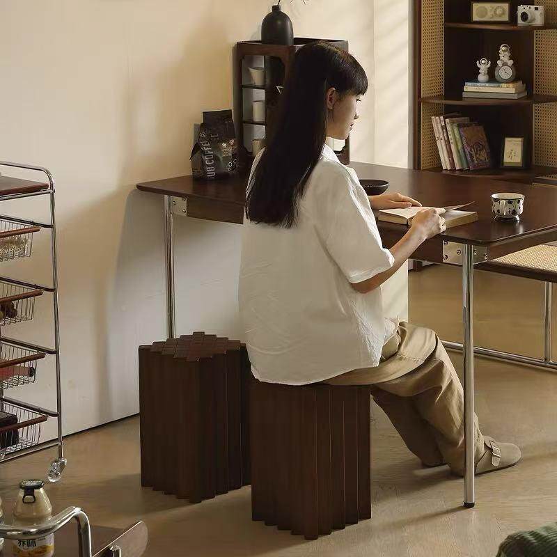 凳中古实木边小矮客厅实木墩子茶几创意家几用实沙发木角无品牌/