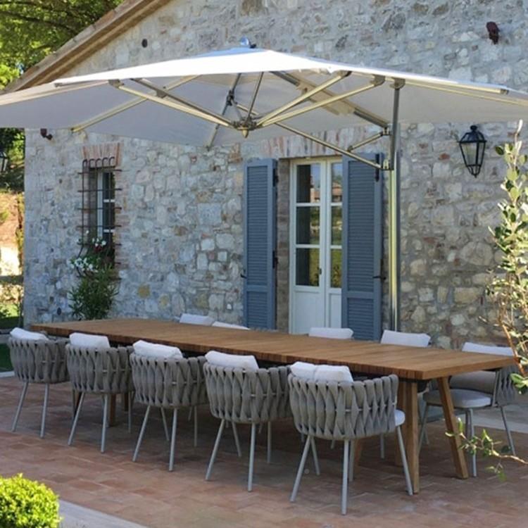 外桌椅庭院椅别墅餐桌露天防水休闲藤露椅OLM室外花园户台藤编桌