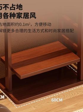 实木落地架挂衣家用卧室小户型床头服储CJF物空衣层间多简约可衣