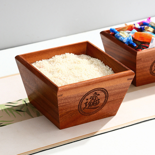 米斗老式刻字招财开业结婚摆件日进斗金装饰道具仿古实木四方升子