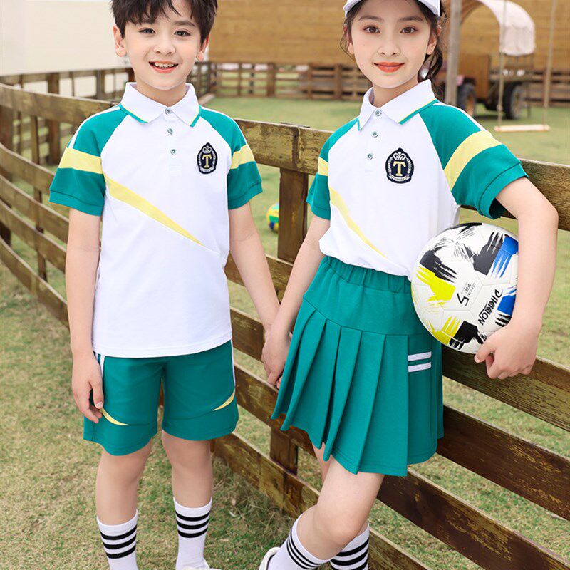 中小学生校服运动套装纯棉儿童班服幼儿园园服夏装男女团体服夏季