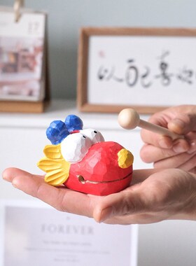 俗画说龙头木鱼实木解压玩具功得大号送男女朋友闺蜜实用生日礼物