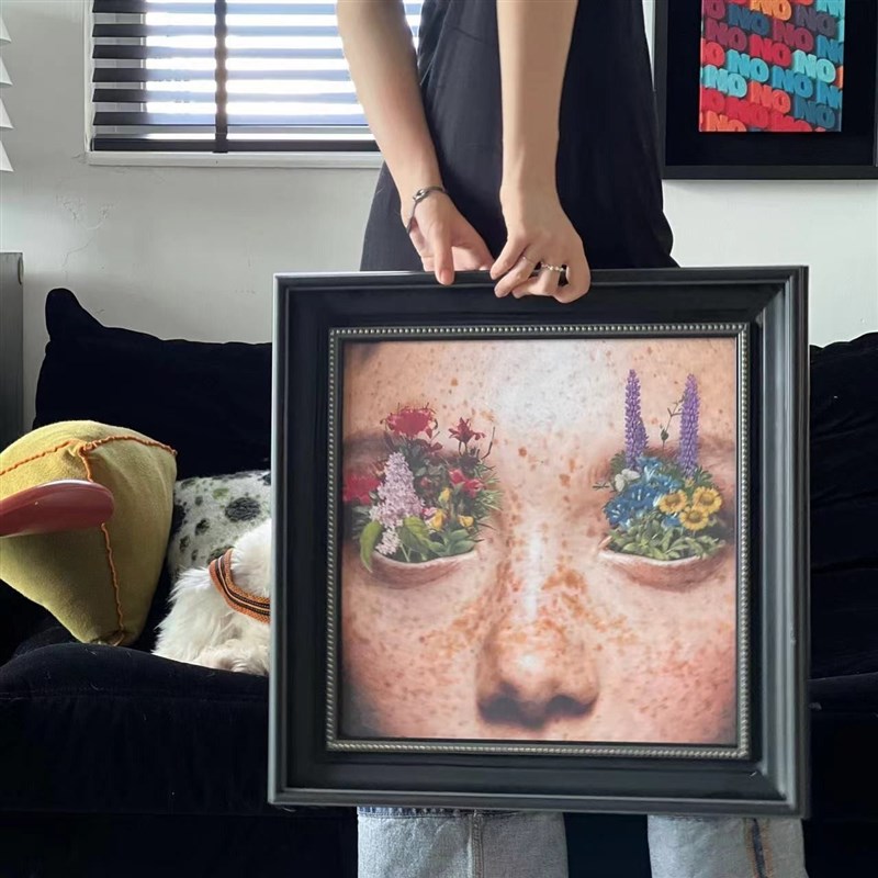 现代轻奢客厅装饰画欧式法式x方形玄关挂画餐边柜书房走廊人物壁图片