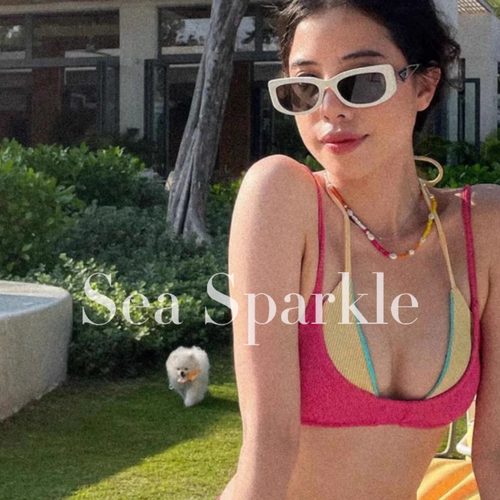 [sea sparkle]海岛ins感欧美甜心叠穿比基尼四件套diy自由组合