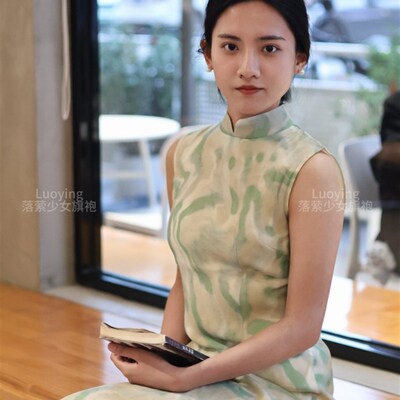 【清梦瑶】落萦少女旗袍改良新中式无袖连衣裙小个子日常可穿绝美
