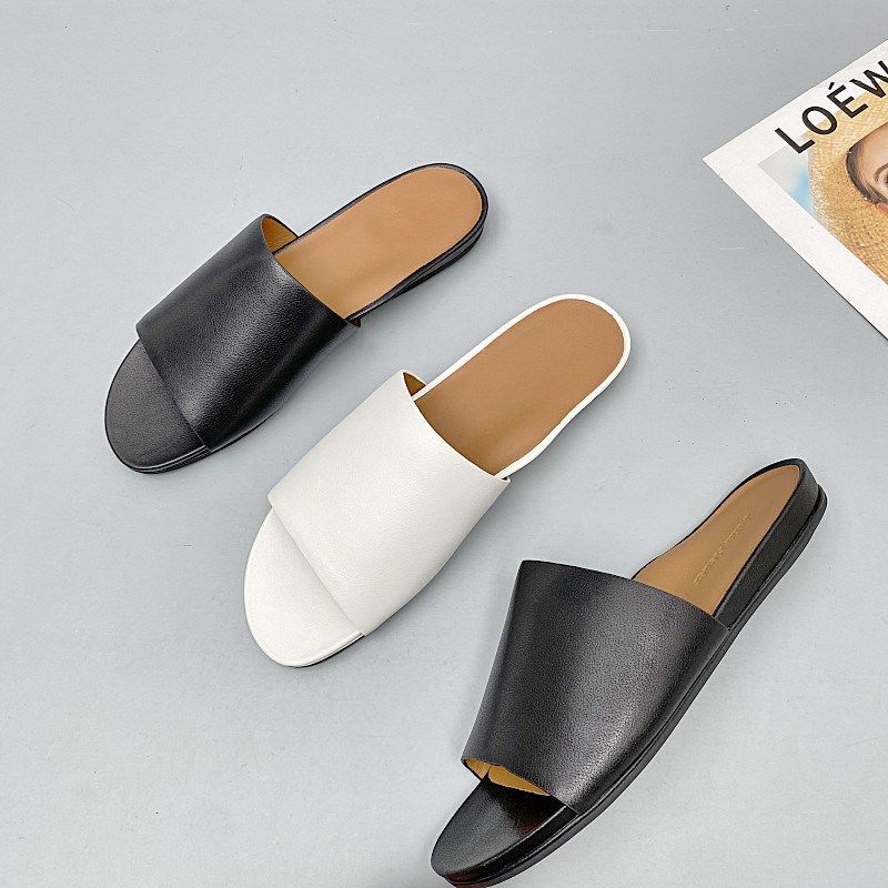 2025夏季新款舒适百搭一字带真皮凉拖鞋女外穿休闲平底鞋露趾凉鞋,女鞋,一字拖,淘宝优惠券,粉丝福利购,淘宝优惠卷