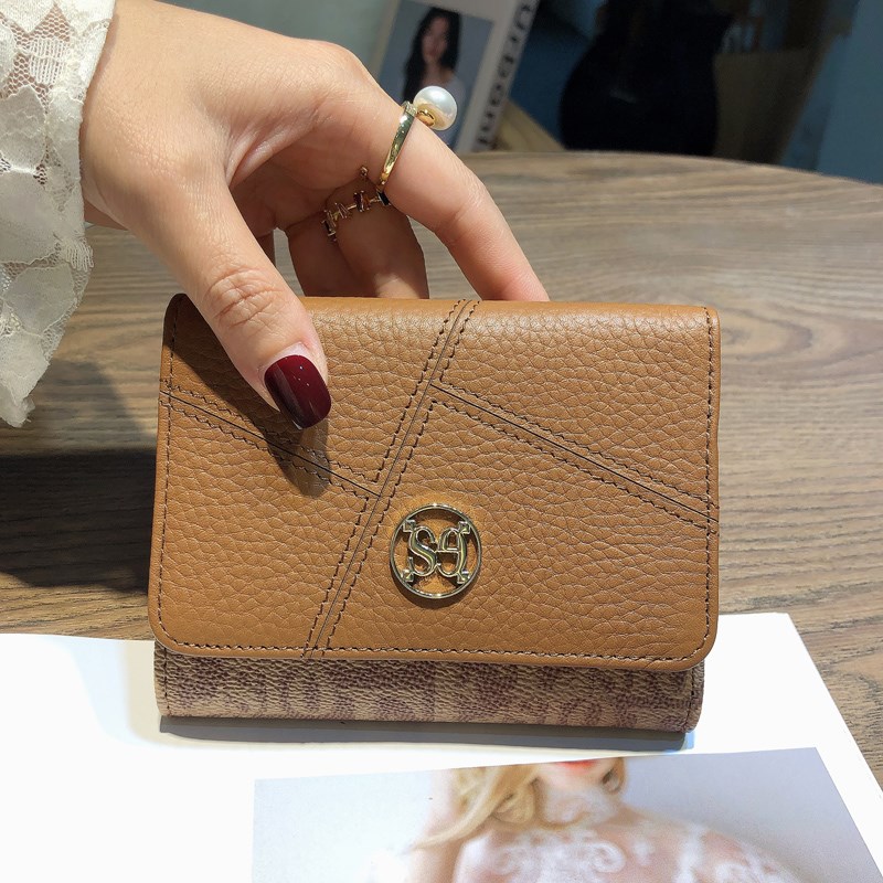 2025新款真皮小巧多卡位证件卡包大钞钱夹头层牛皮短款三折钱包女