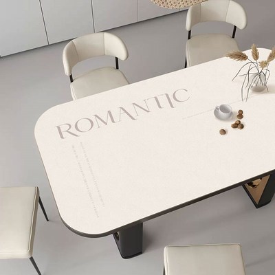 现代简约风大圆角桌垫客厅茶几防油防水防烫可裁剪pvc桌布长方形