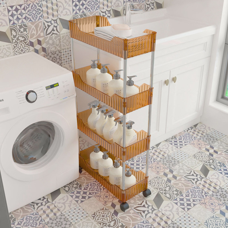 卫生间夹缝置物架浴室洗衣机夹缝厕所马桶收纳多层塑料落地储物柜