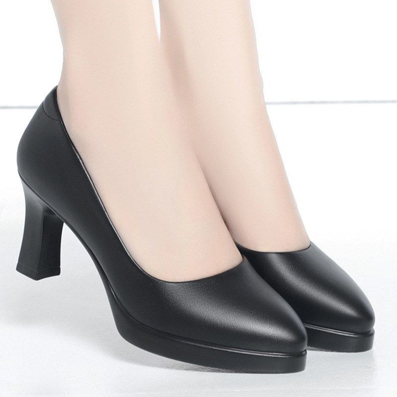 红青蜓高跟鞋女职业面试女鞋上班久站中老年工鞋女黑色舒适单鞋粗,女鞋,婚鞋,淘宝优惠券,粉丝福利购,淘宝优惠卷
