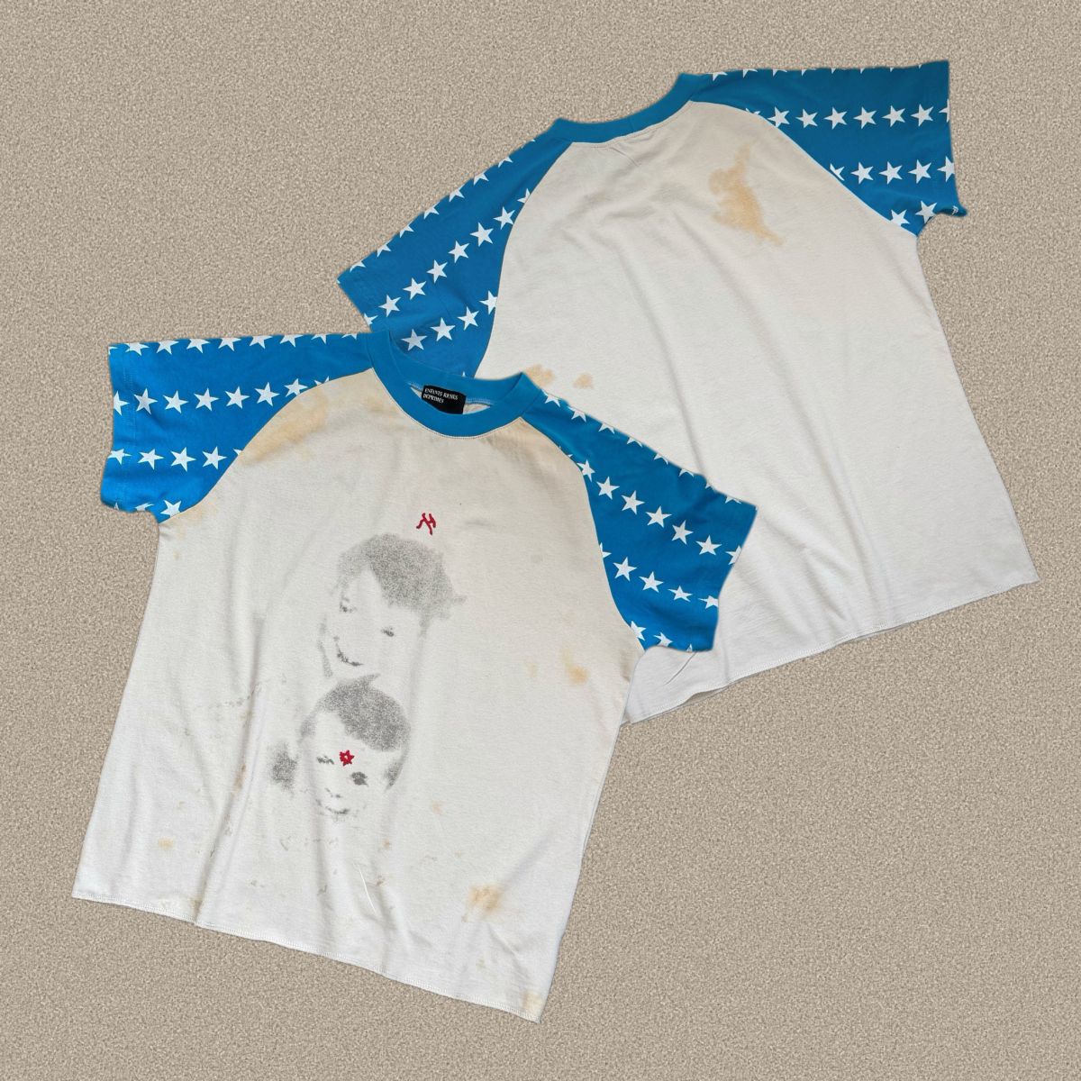 thumbnail for Correct high-end ERD Tangshi comprehensive Laglen street vintage casual graffiti short-sleeve men's T-shirt