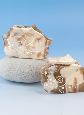 URRYKID原创设计海洋贝壳抓夹高级感醋酸海螺发夹鲨鱼夹