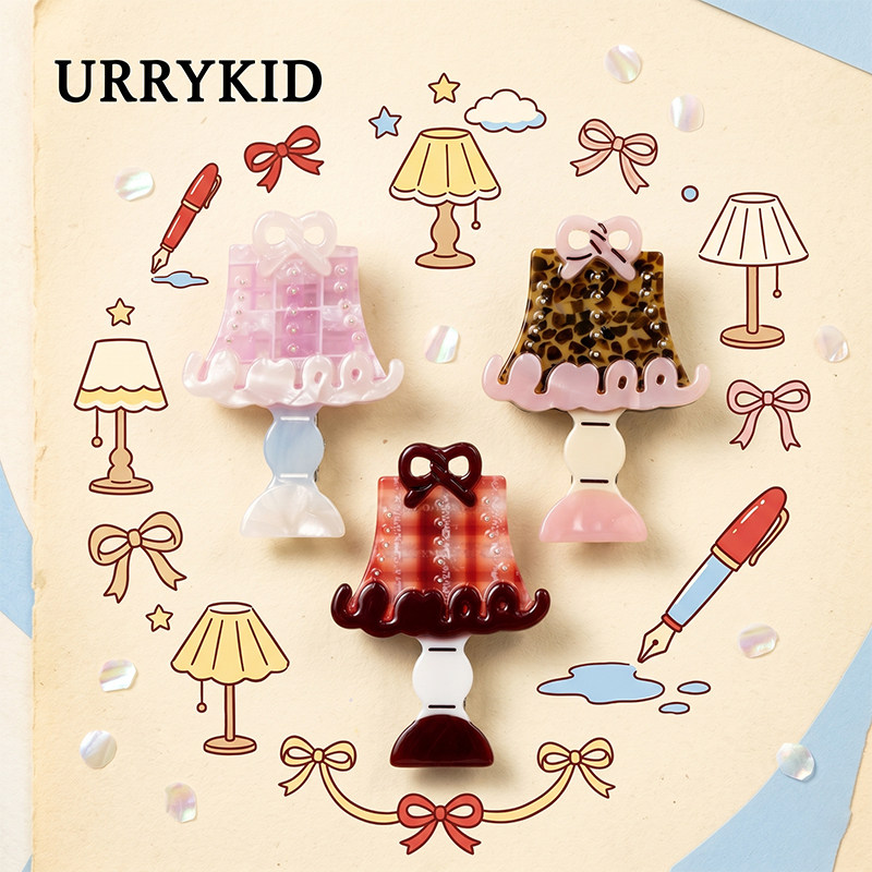 URRYKID原创设计【波点生活】台灯边夹 醋酸材质刘海夹侧边鸭嘴夹