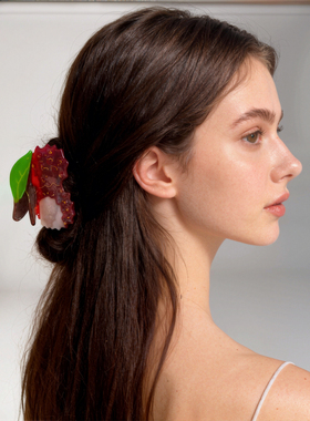 URRYKID个性原创荔枝抓夹醋酸小众拼接发抓水果高级感后脑勺发夹