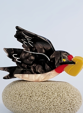 URRYKID原创设计有趣醋酸燕子动物抓夹可爱小众发抓个性鲨鱼夹