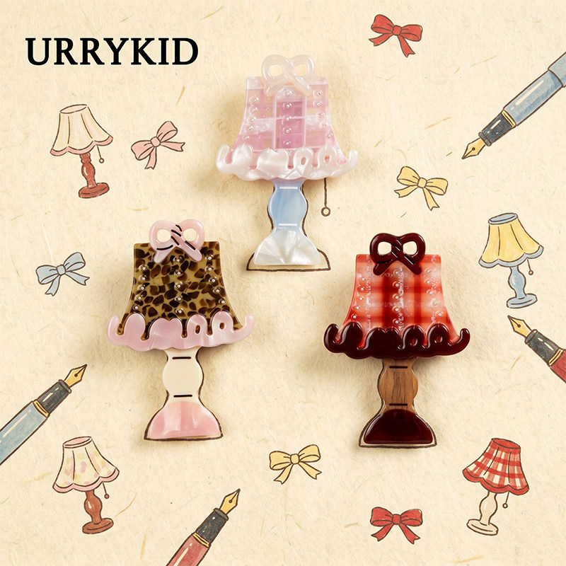 URRYKID原创设计【波点生活】台灯发夹 醋酸侧边夹鸭嘴夹早古发饰