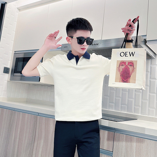 polo衫男士短袖高级感潮牌T恤2025新款爆款超好看痞帅风冰丝衣服