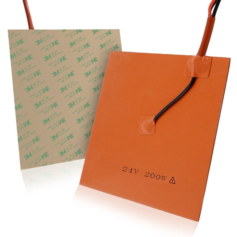 DB-3D打印机配件热q床硅胶加热板加热垫循环热床发热片 正方形红