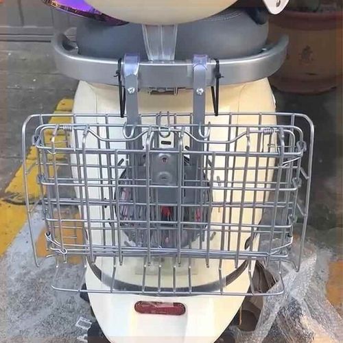 电动车后置车筐自行车前置挂篮收纳头盔雨衣放杂物可折叠防水加粗