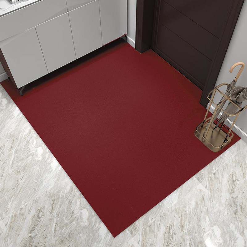 简约纯色可擦免洗入户门垫PU皮革地垫门口进门防水防滑垫室外脚垫