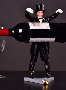 创意魔术师红酒架简约欧式客厅餐厅家居格子酒柜装饰工艺品小摆件