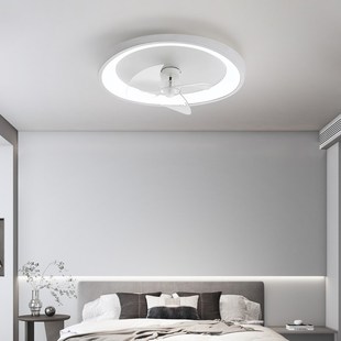 主卧室灯360度摇头风扇s灯2023年新款儿童房间静音一体电扇吸顶灯