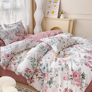 加厚四件套磨毛床单被套被罩非纯棉全棉1L.2米学生床上三件套3