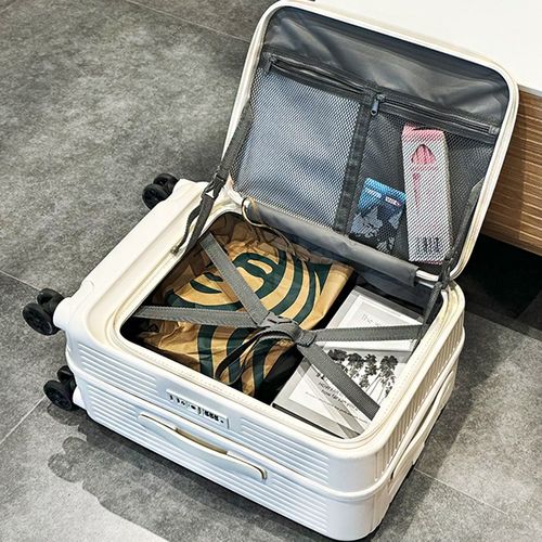 新款侧开盖行李箱女20寸登机箱男大容量拉杆箱26学生旅行箱PC材质
