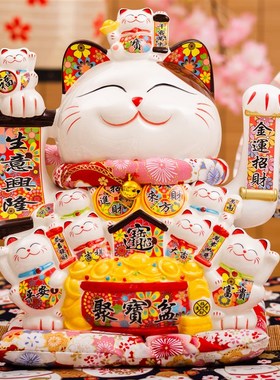 招财猫开业家居客厅大号摆件入户开业店铺收银台入户玄关自动招手
