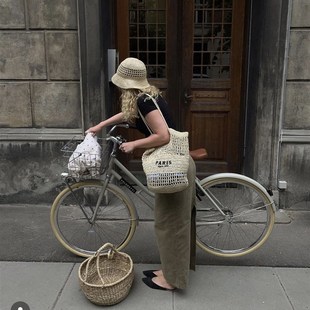 网红单肩大容量斜挎草包春夏百搭海边出游度假沙滩编织包包草编包