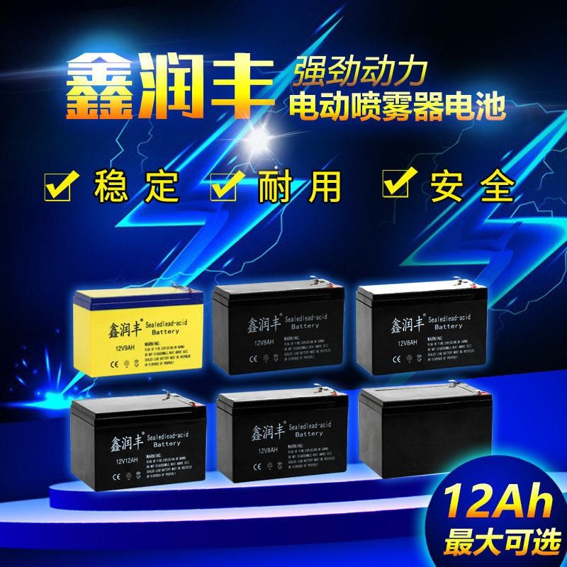电动喷雾器电f瓶12v农用超大容量12v8ah12A音响照明门禁铅酸蓄电