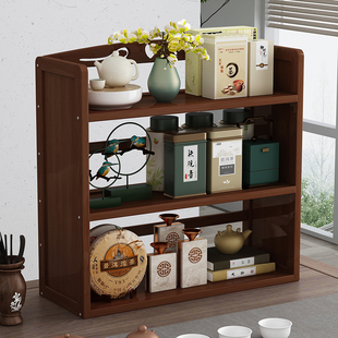 桌面置物架木质小型窄款多层架子简约家用储M物架办公室桌上收纳