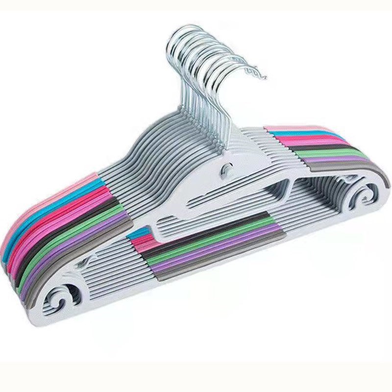 加厚自带挂钩可叠加防滑衣架无痕不起包冬装大衣收纳晾晒塑料衣架