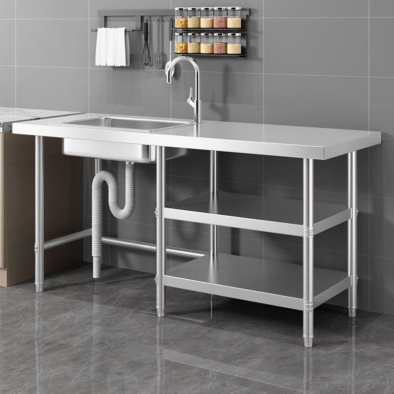 不锈钢水槽灶台架厨房案板置物架洗菜碗水池收纳整理储物煤气灶架